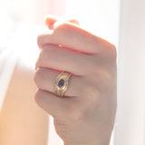 Anello vintage in oro 14K con rubino, anni '50/'60