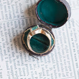 Vintage 14K gold ring with emerald and diamonds, 1960s