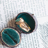 Vintage 14K gold ring with emerald and diamonds, 1960s