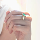 Vintage 14K gold ring with emerald and diamonds, 1960s