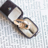 Anello vintage in oro 14K con zaffiro e diamanti, anni '50/'60
