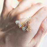 Collana punto luce in oro giallo 18K con diamante di taglio vecchio da 0.29ct