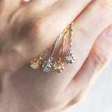 Collana punto luce in oro bianco 18K con diamante di taglio vecchia miniera da 0.32ct