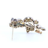 Broche Liberty en or 18 carats et argent avec rosaces de diamants