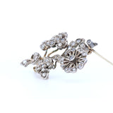 Broche Liberty en or 18 carats et argent avec rosaces de diamants