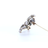 Broche Liberty en or 18 carats et argent avec rosaces de diamants