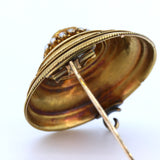 Spilla antica in oro 14k con tormalina viola. metà Ottocento