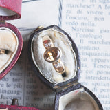Bague vintage en or 14 carats avec quartz citrine et diamants, années 60/70