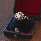 Solitario vintage in oro bianco 18K con diamante di taglio brillante (0.50ct ca.), anni '50