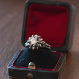 Solitario vintage in oro bianco 18K con diamante di taglio brillante (0.50ct ca.), anni '50