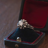 Solitario vintage in oro bianco 18K con diamante di taglio brillante (0.50ct ca.), anni '50