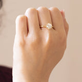 Solitaire in 18K gold with 1.67ct brilliant cut diamond