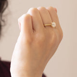 Solitaire in 18K gold with 1.67ct brilliant cut diamond