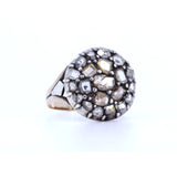 Bague en or 14 carats et argent avec diamants, début des années 1900