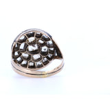 Bague en or 14 carats et argent avec diamants, début des années 1900