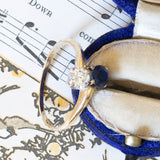 Toi et Moi vintage in oro 18K con zaffiro e diamante (0.35ct ca.), anni '50