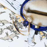 Toi et Moi vintage in oro 18K con zaffiro e diamante (0.35ct ca.), anni '50
