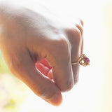 Anello vintage in oro 14K con tormaline, anni '70