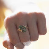 Anello vintage in oro 14K con tormaline, anni '70