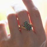 Anello vintage in oro 14K con tormaline, anni '70
