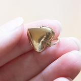 Ciondolo antico portafoto a cuore in oro 8K, anni '40