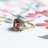 Trilogy vintage in oro 14K con granati (4.5ctw ca.), anni '50