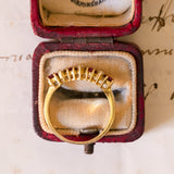 Veretta vintage in oro 18K con rubini e diamanti (0.12ctw ca.), anni '60/'70