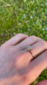 Bague vintage en or 14 carats avec diamants taille huit-huit, 1950