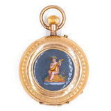 Orologio da tasca monachina in oro e smalti, fine '800