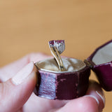 Contrarier ring in 14K gold with rubies (approx.0.25ctw) and diamonds (approx.0.05ctw), 1970s