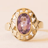 Anello vintage in oro giallo 8K con ametista (2.50ct ca.), anni ‘60/‘70