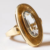 Anello vintage in oro 18K con acquamarina, anni ‘70