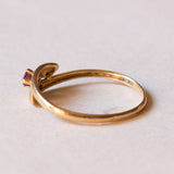 Anello vintage in oro 18K con rubino, anni ‘50