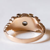 Anello vintage in oro 18K con topazio azzurro, anni ‘60