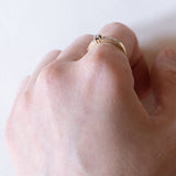 Anello vintage in oro 14K con diamanti (0.14ct ca.), anni ‘60/‘70
