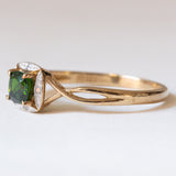 Anello vintage in oro 8K e cromodiopside, anni ‘80