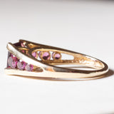 Anello vintage in oro 9K con tormaline viola, anni ‘70/‘80