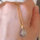 Vintage 18K gold necklace with diamonds (0.40ctw approx.), 1970s