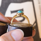 Vintage 9K gold ring with turquoise paste, 60s / 70s