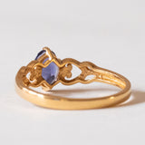 Anello vintage in oro 8K con iolite viola, anni ‘70/‘80