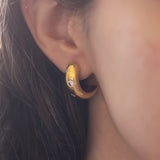Orecchini vintage in oro 14K con diamanti (0.45ctw ca.), anni ‘70/‘80