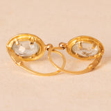 Orecchini vintage in oro giallo 18K con topazi azzurri (1.20ctw ca.), anni ‘70