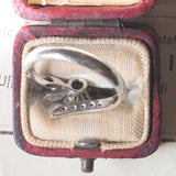 Anello vintage in oro bianco 18K con diamanti (0.29ctw ca.), anni ‘70