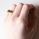 Anello vintage in oro 14K con granati, anni ‘70