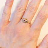 Anello vintage in oro 18K con topazio rosa, anni ‘70
