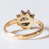 Anello vintage a margherita in oro 18K con diamanti (0.40ctw ca.), anni ‘60