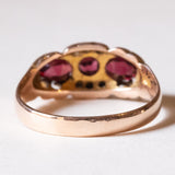 Anello in oro 9K con granati e diamanti, anno 2003