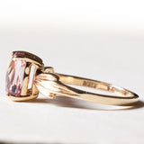 Anello vintage in oro 9K con topazio rosa, anni ‘80