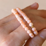 Collana vintage in oro 9K con corallo rosa, anni ‘50/‘60