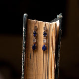 Orecchini in stile antico in oro 9K e argento, con zaffiri e diamanti - Antichità Galliera